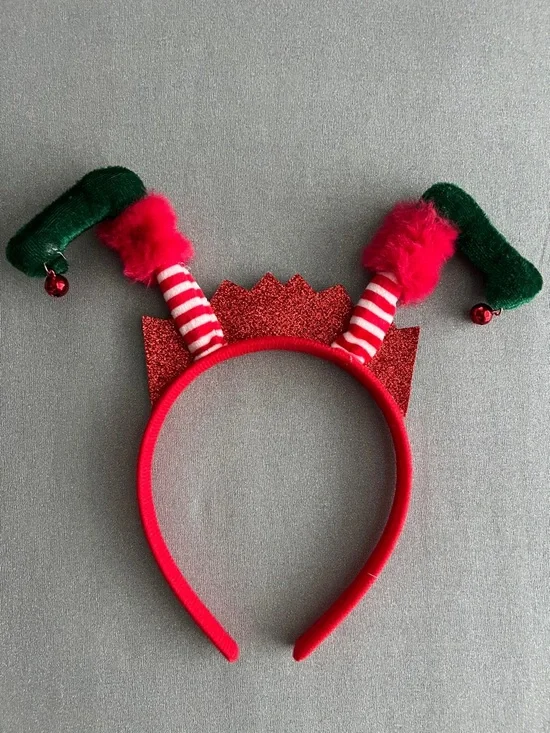2/$12 🔥 Festive Women’s Elf Headband - Red & Green Holiday Costume Accessory - Picture 8 of 13